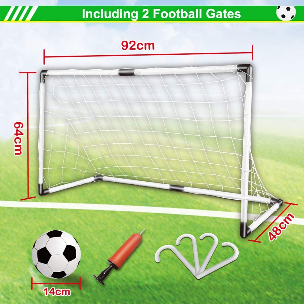 Dreamon Set of 2 Kids Football Goal Post Net with Ball Pump Indoor Outdoor Soccer Sport Games Children Training Practice Toy Set - Image 4