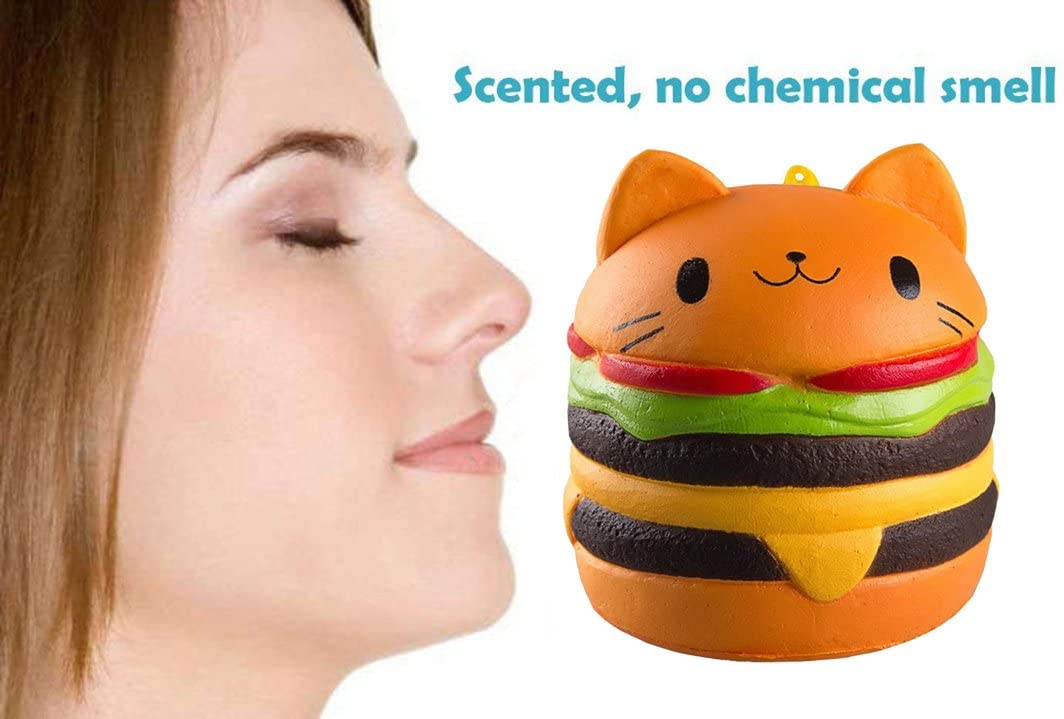 ZhengYue Slow Rising Squishy toys, Jumbo Squishies Pack Prime Slow Rising Scented Squishies Squeeze Soft Toys Stress Reliever Gifts for Kids and Adults (Cat Burger) - Image 3