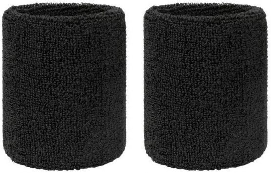kuou 2 Pairs/4 Pack Black Wrist Sweatband, Athletic Cotton Sweat Bands Terry Cloth Wristband For Sports - Image 4