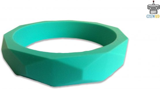 ChewAid Chew Pendant Bangle Bracelet Training and Development Fidget Toy Chew Necklace for Teething Babies,Sensory,Oral Motor, Anxiety, Autism, ADHD (turquoise)