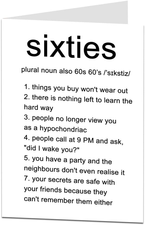 Funny 60th Birthday Card For Men Women 60 Today Joke Humour, black|grey|yellow, 210 x 290 mm