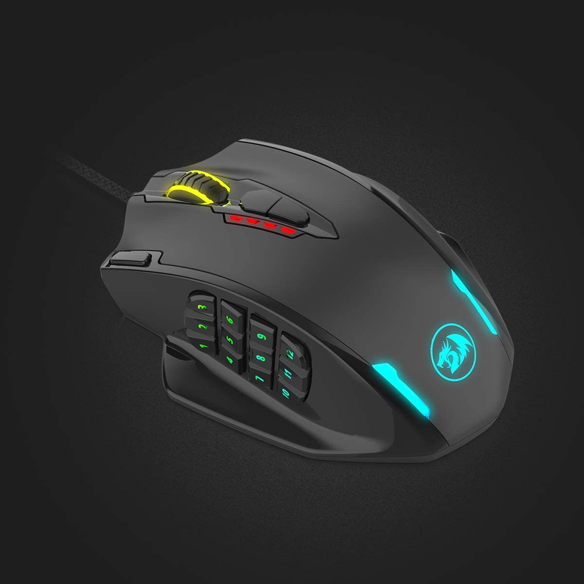 Redragon M908 Impact RGB LED MMO Mouse with Side Buttons Optical Wired Gaming Mouse with 12,400DPI, High Precision - Image 2