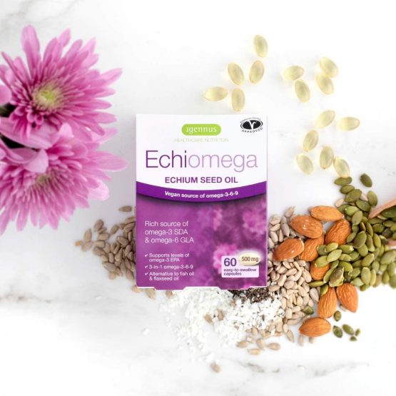 Echiomega vegetarian & vegan omega-3-6-9 capsules, echium seed oil plant-based omega-3, 60 capsules - Image 3