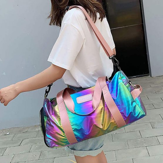 Spring Country Gym Duffel Bag Women Overnight Medium Lightweight Foldable Weekender Travel Luggage Sport Athletic Water-proof Dry Wet Shoe Compartment for Girls Kids - Image 3
