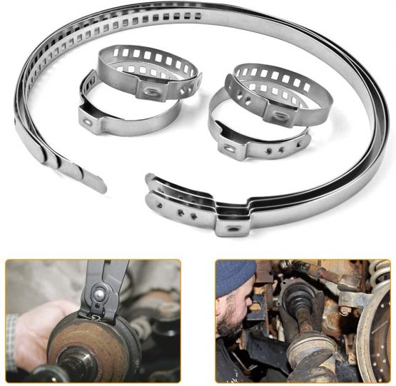 MIKKUPPA CV Boot Clamp - Universal Adjustable Stainless Steel Drive Shaft Joint kit - Pack of 8 - Image 2