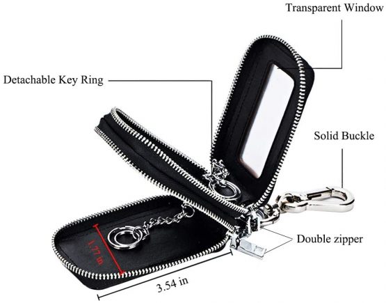 Key Wallet, Key Holder Wallet, Briskyto Key Chain Wallet, Fashionable Leather Car Key Card Wallet Holder, Multi-functional Zipper Key Case Wallet Men and Women Pocket Key Chain Purse - Image 3