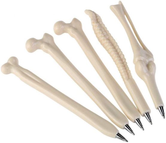 Mengger Novelty Bone Design Ballpoint Pen Black and Blue Ink for Doctors Nurses Friends Artist Medics Gift School Office Stationery,Crazy Student Gift 20pcs 1.0mm - Image 3