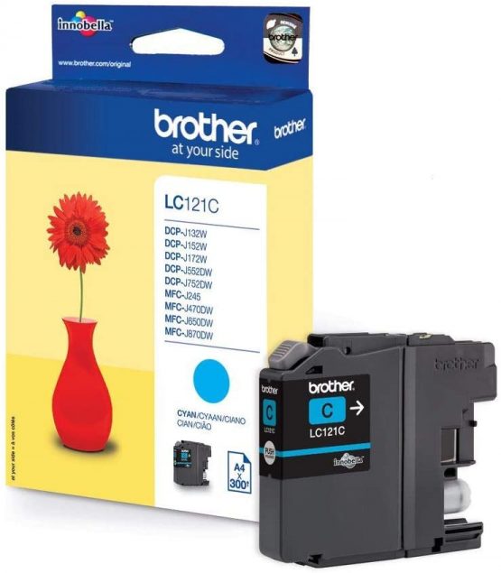 Brother LC-121C Inkjet Cartridge, Cyan, Single Pack, Standard Yield, Includes 1 x Inkjet Cartridge, Brother Genuine Supplies