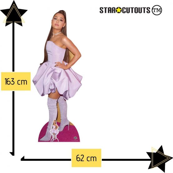 STAR CUTOUTS CS780 Ariana Grande Lifesize Cardboard Cutout American Singer Songwriter Height 163cm Comes with Free Mini Desktop Standee, Multicolour - Image 2