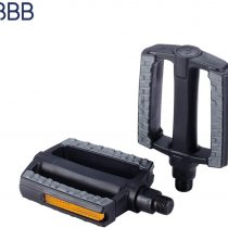 BBB Cycling City Bike Pedals Flat 9/16" with Reflectors Anti-Slip Rubber for All Bicycle's SteadyRider BPD-44 Steady Secure Non Boron Axle, Black, One Size