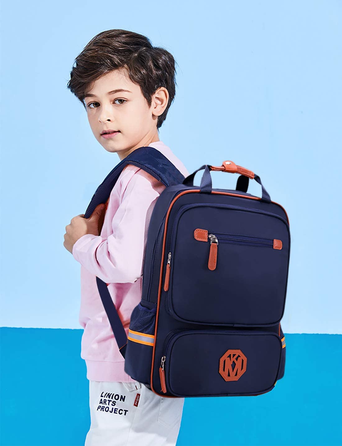FANDARE Children's Backpack Kid Daypack Preschool School Bag for Girls Boys School Teens Knapsack Travel Rucksack College Bookbag fit 14 inch Laptop Waterproof Nylon Blue M - Image 2