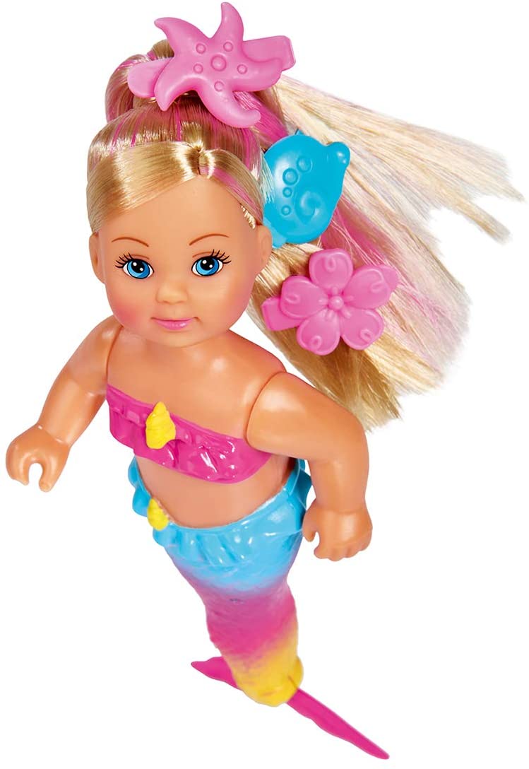 Simba 105733318 Evi Love Swimming Mermaid/Evi the Mermaid/Can Swim/with Fish Figure/Dressing Doll / 12 cm for Children from 3 Years