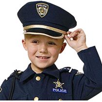 Dress Up America Pretend Play Blue Police Hat Black