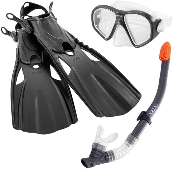 Intex 55657 Reef Rider Snorkel Mask & Flippers Adults Diving Snorkelling Set