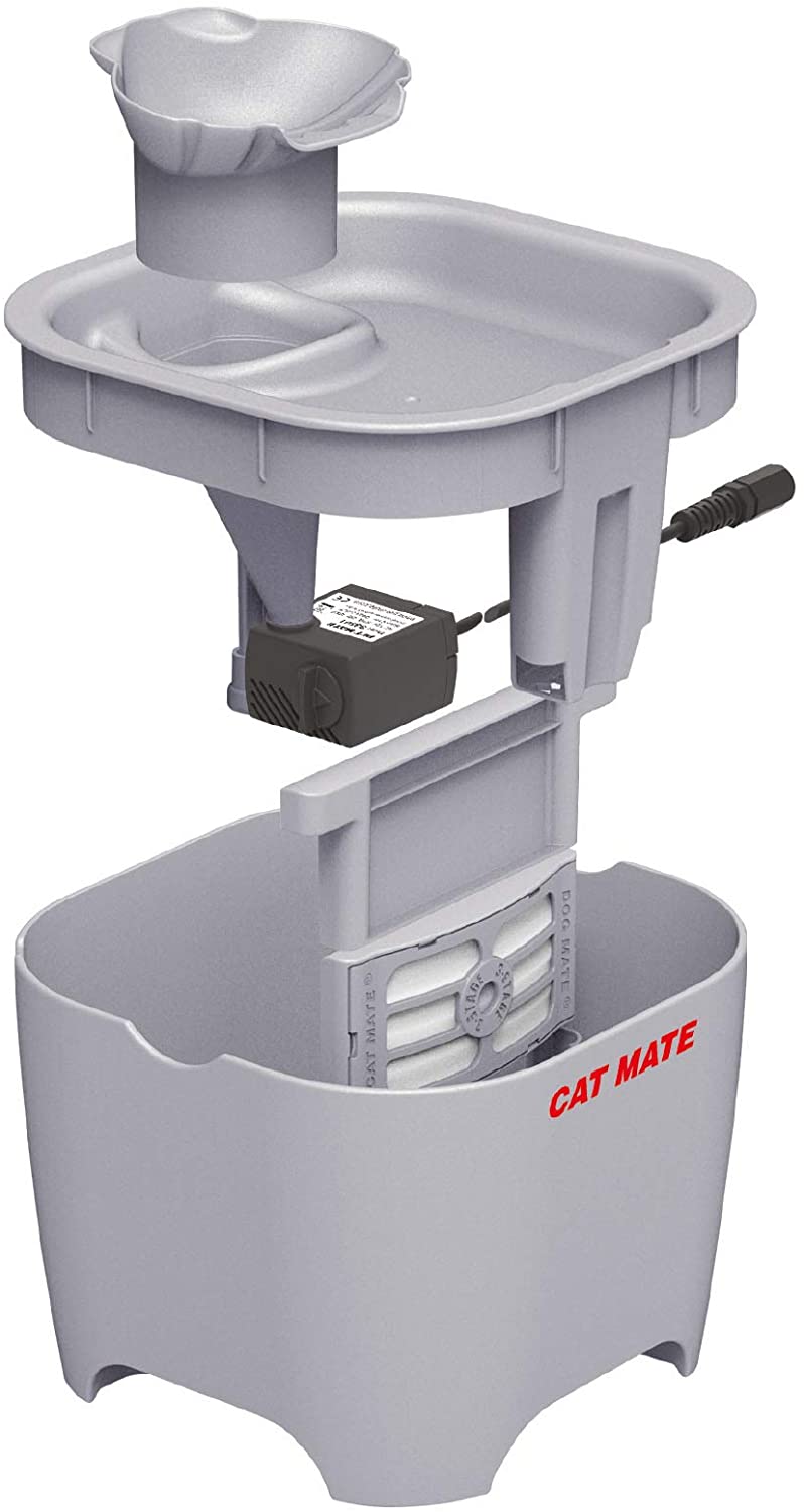 Cat Mate Shell Pet Water Fountain 3L (Titanium) BigaMart