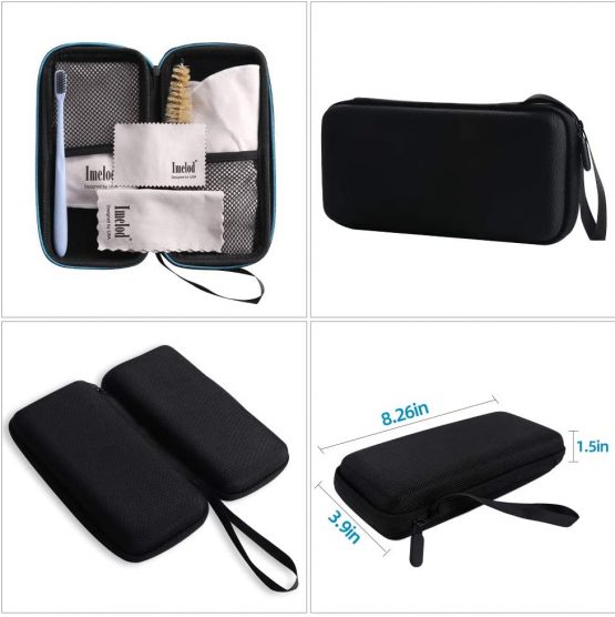 Imelod Saxophone Cleaning kit with Case for Alto Tenor Clarinet Flute and other Wind & Woodwind Struments Including Sax Cleaning Cloth(4pcs),Mouthpiece Brush(Dark Gray) - Image 2
