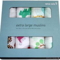 Extra Large Super Soft Muslins - Animal Designs - Gift Boxed 4-Pack