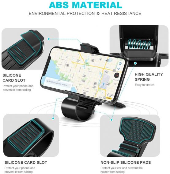 Modohe Car Phone Holder, Universal Dashboard Car Phone Mount Mobile Phone Holder Cradle for iPhone11 Pro/11/Xs Max/Xs/Xr/X/8/7/6s Plus, Galaxy S10 Note 10+ Huawei Mate 30 pro and Others - Image 3