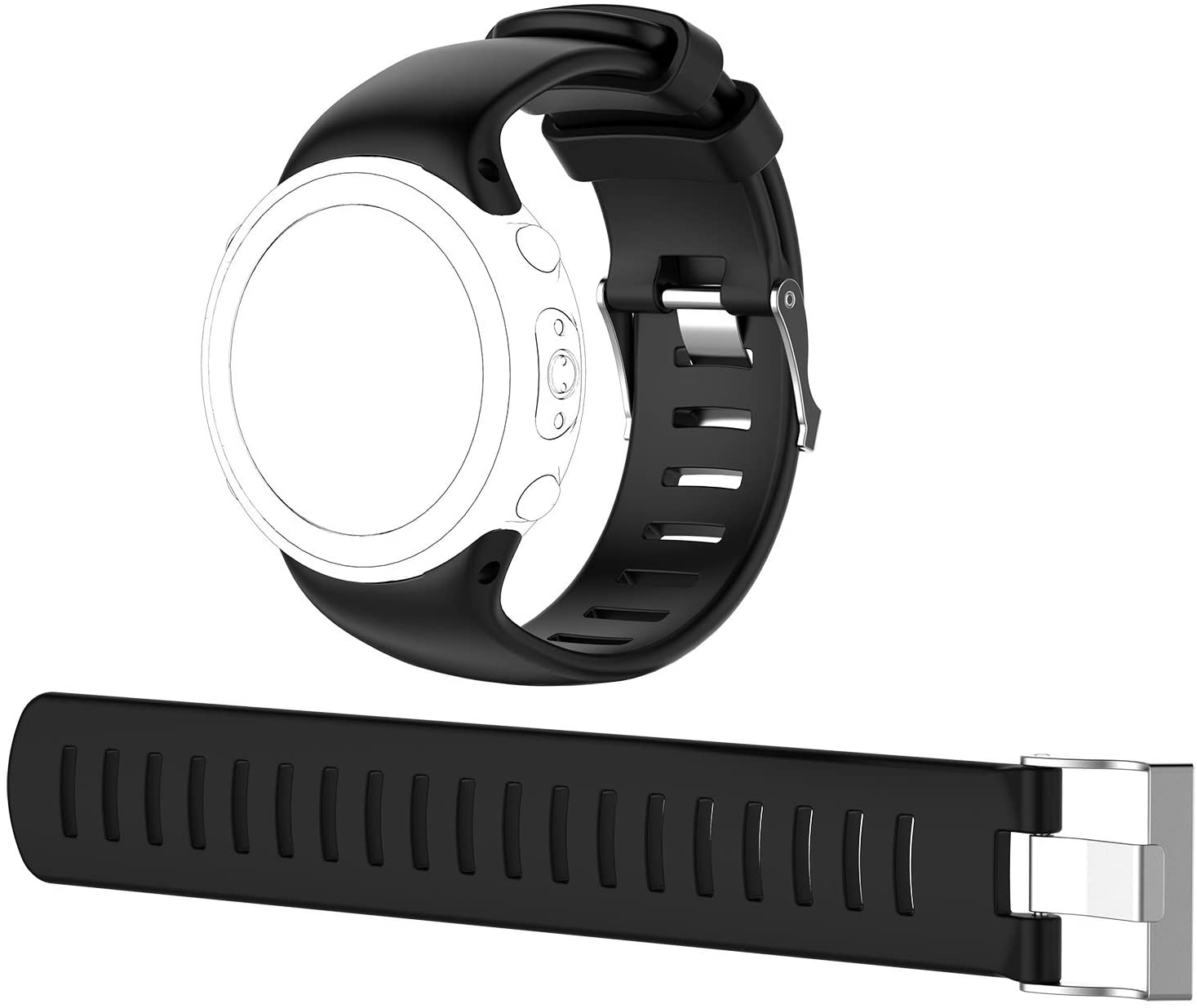 Bracelet De Montre Silicone Pour Suunto D4 / D4i Novo - Etanche, Réglable - Hoopyeecase