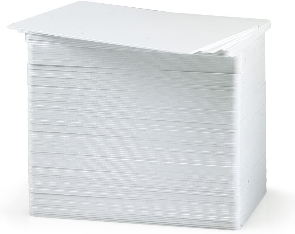 Double Dragon, 100 Premium Blank White PVC Plastic Business ID Cards, CR80, 30 Mil (760 Micron)