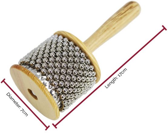 A-Star AP6101 Small Wooden Beaded Cabasa Afuche Shaker, Brown - Image 4