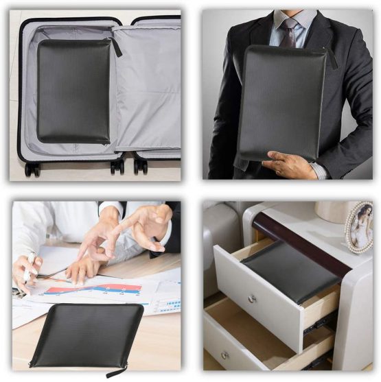 Fireproof File Organiser, Expanding File Folder Fireproof and Waterproof Document Bag with Fire Resistant Zipper, Portable Files Organisers A4 for Bills and Valuables Storage Protection(13 Pockets) - Image 3