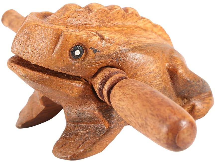 Wood Frog Guiro Rasp Thailand Hand Carved Wooden Frog Guiro Rasp