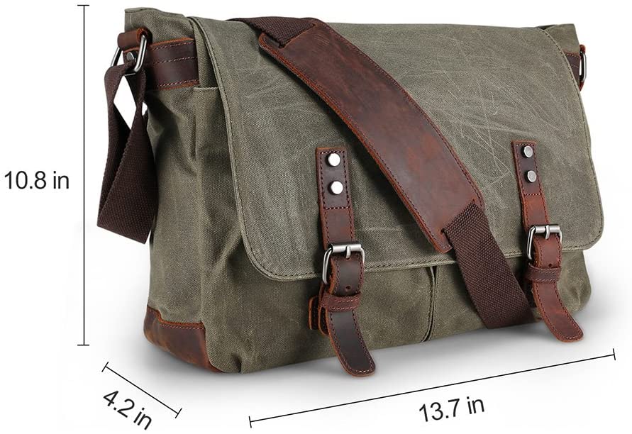 AIZBO Waterproof Messenger Bag Mens, Man Bags Cross Body Canvs Shoulder Bag Satchel Bag Laptop Bag for 15 Inches - Image 4