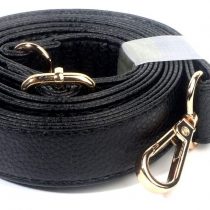 BEAULEGAN Crossbody Bag Strap Full Grain - Microfiber Leather - Replacement for Handbag/Purse, Adjustable 150 cm Long Black (2 cm/Gold)