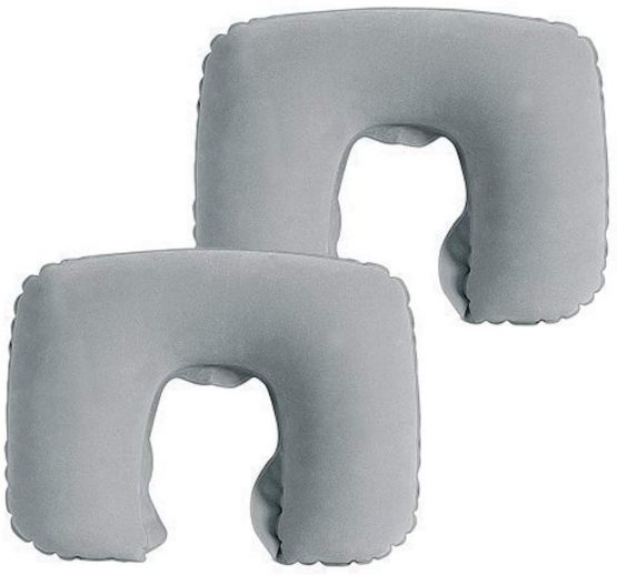 Pack of Two Inflatable Blow up Neck Pillow for Holiday and Travel Comfort. Compact and Light for Easy Storage V1