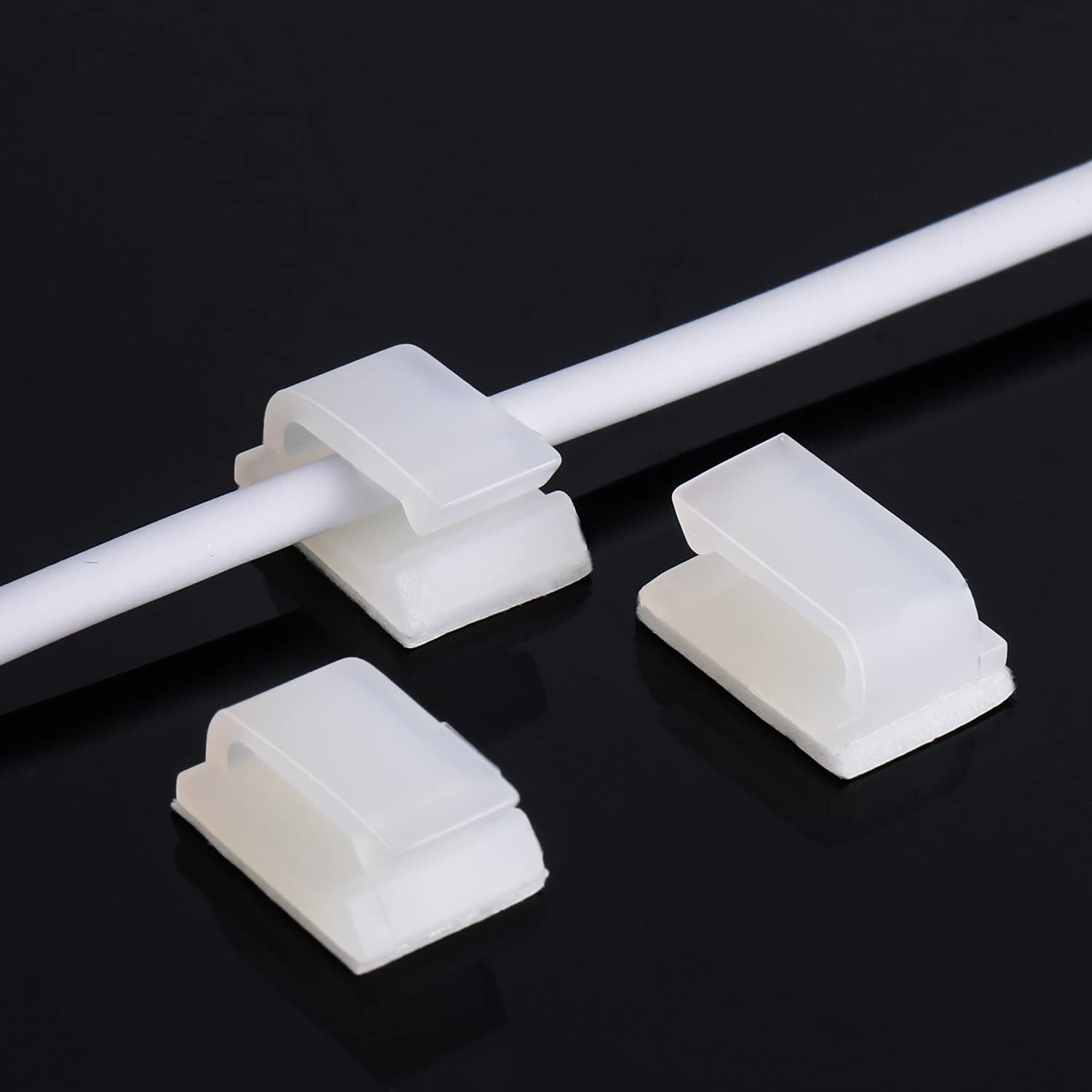 200 Pieces White Wire Adhesive Cable Clips Car Cable Tie Cable Management Cable Wire Clamps Wire