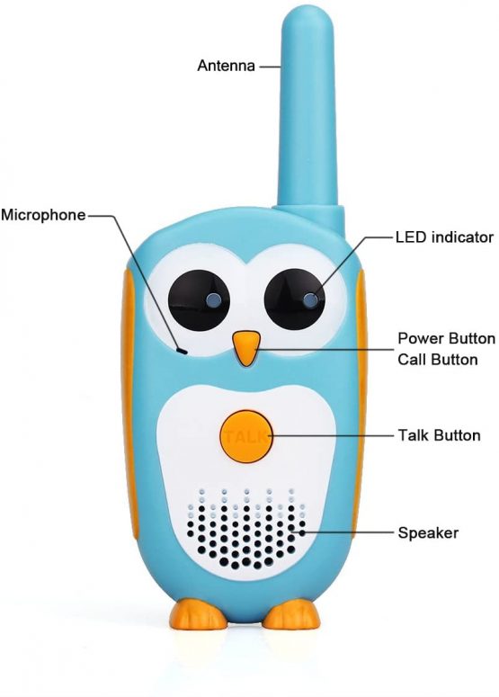 Retevis RT30 Kids Walkie Talkies,Easy Owl Small Toys, LED Eyes, 3-5 Aged Girls Boys, Ideal Toy Gifts, Rechargeable Long Range, Camping Family Game (Blue,2 Pack) - Image 2