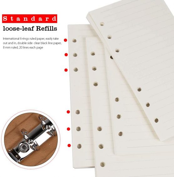 FANDAMEI 4 Packs A6 Ruled Line Paper Refills for Filofax Personal Organiser - 180 Sheets 17.1x9.4cm 6-Ring Personal Binder Planner Refillable Lined Paper, Filofax Personal Inserts Loose Leaf Page - Image 3