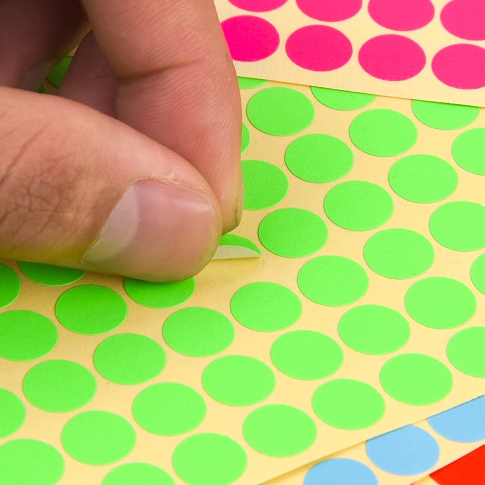 KUUQA 16 Sheets Self Adhesive Coding Dot Map Label Stickers Coding Labels 10mm Diameter 16 Colors Combination (2640 Dots) - Image 4