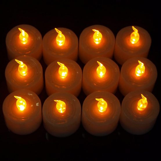EZI 48 Pcs Flameless Flickering LED Tealight Candle Amber Light for Wedding - Image 4