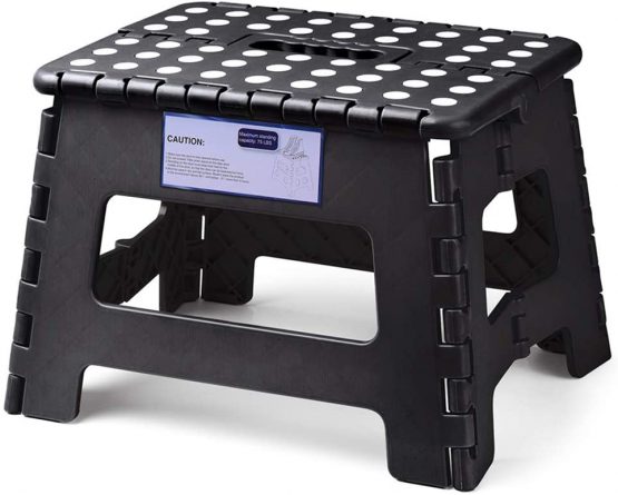 HOUSE DAY Folding Step Stool Lightweight Plastic Step Stool,9 inch Foldable Step Stool for Kids & Adults,Non Slip Folding Stools For Kitchen Bathroom Bedroom 2020 Plastic Stepping Stool