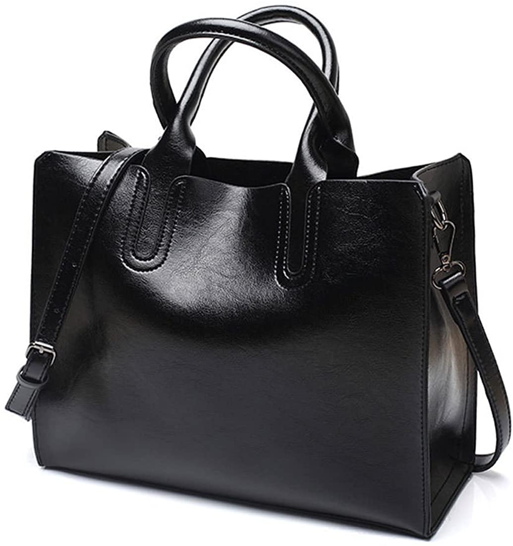 DEERWORD Women's Crossbody Bags Top-handle Tote Mini Faux Leather Handbags Shoulder Hobo Black, Schwarz