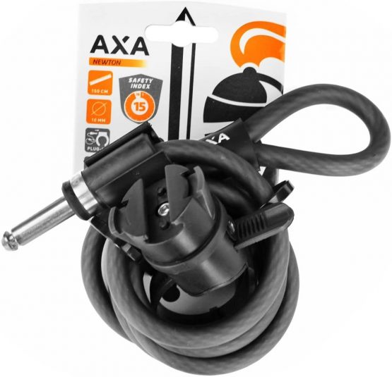 AXA Unisex's Newton 150/10 Bike Cable Lock, Black, 1500 mm x 10 mm