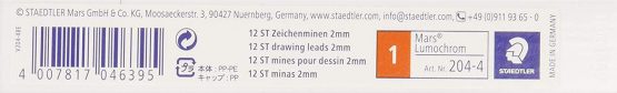 Staedtler Mars Lumochrom 204 Case of 12 Drawing Leads 2 mm Orange - Image 3