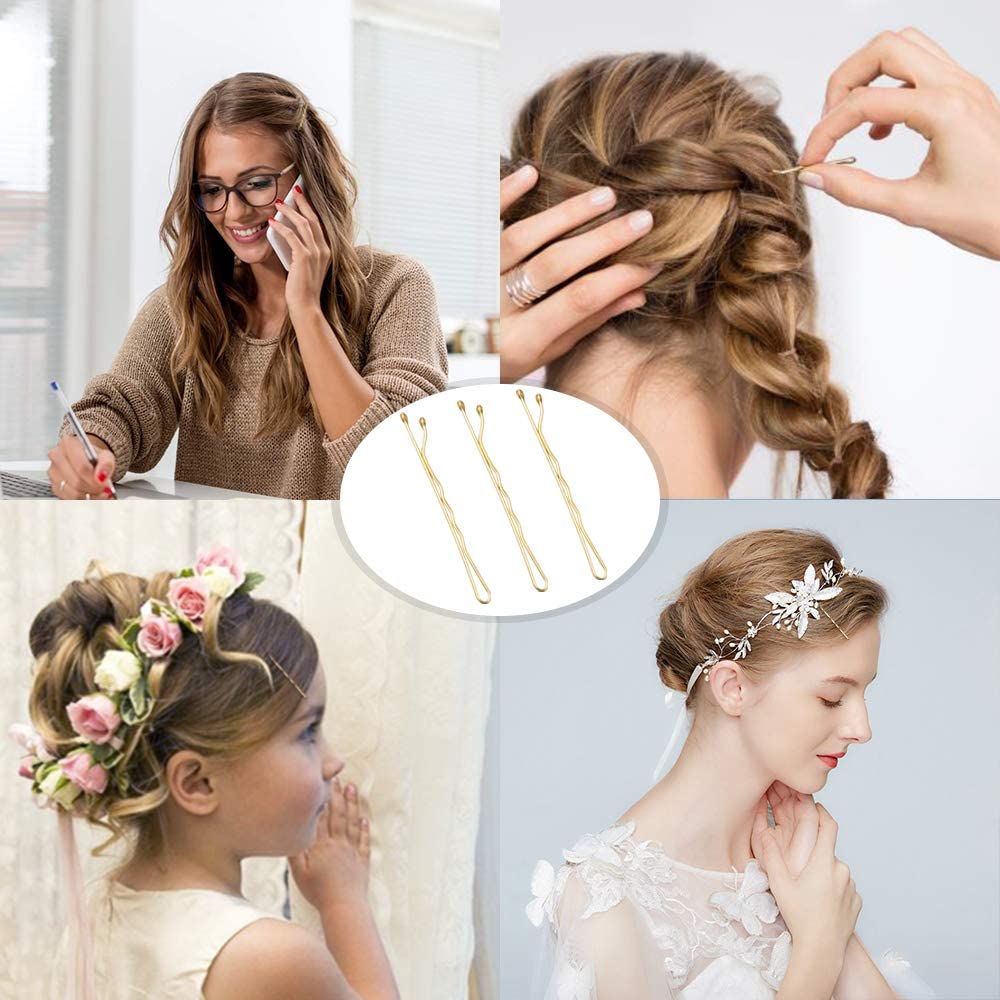 Blonde Bobby Pins, MORGLES 120 Pcs Hair Pins Hair Grips Blonde for Women with Box(5 cm/2Inches), 120 count (Pack of 1) - Image 4