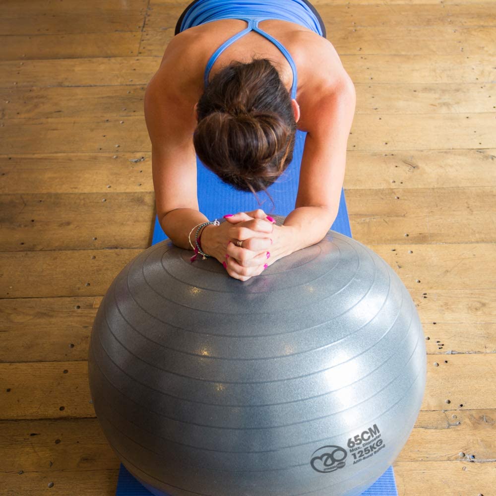 Fitness Mad 150Kg Anti Burst Swiss Ball (3 Sizes) Comes with Pump, silver, 65cm - Image 3