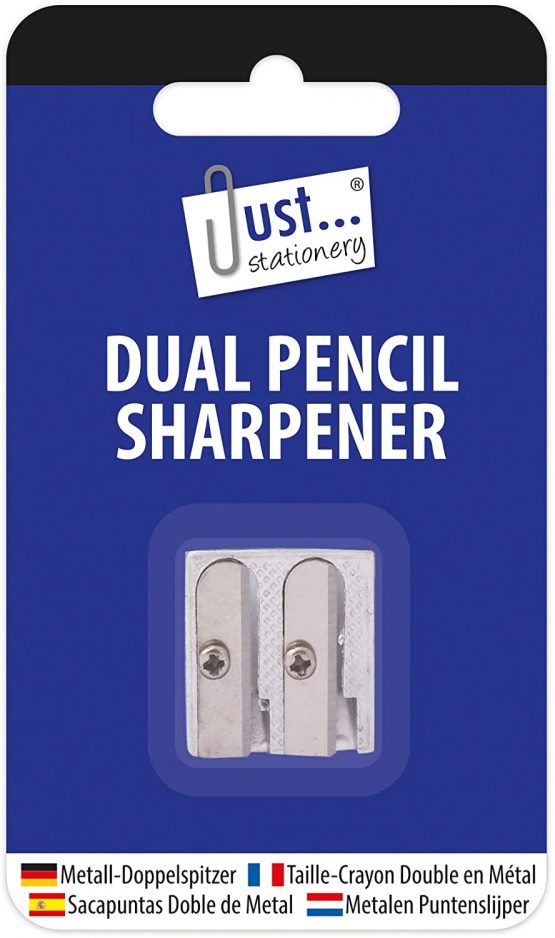 Just Stationery Dual Hole Metal Pencil Sharpener