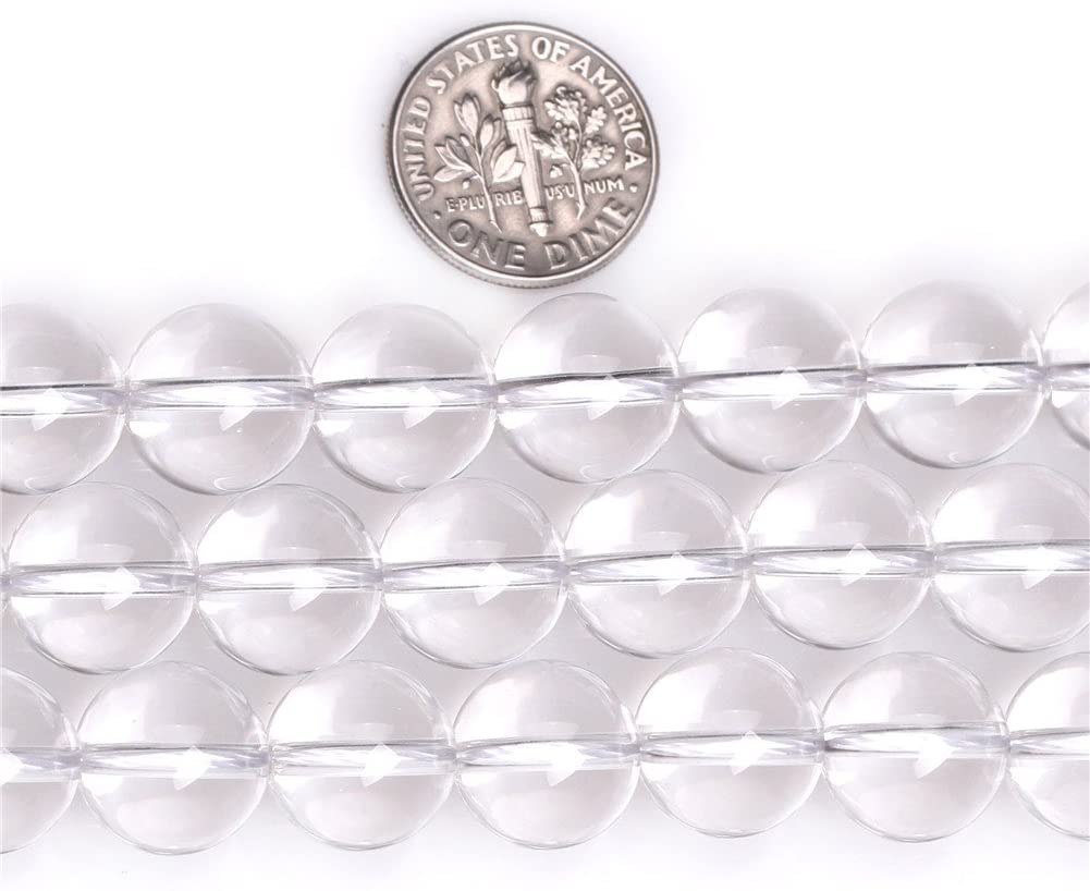 Grade natural white clear rock quartz crystal beads 15'' (white/12MM) - Image 3