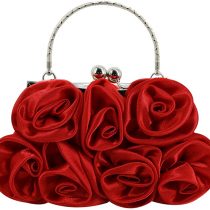 Millya Women Rose Flowers Evening Clutch Bag Handmade Wedding Prom Tote Handbag Chain Shoulder bag