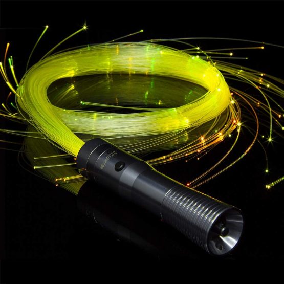 GloFX LED Fiber Optic Space Whip w/ 360 Flow Bearing & Sparkle Glow Rave Lace - Image 3