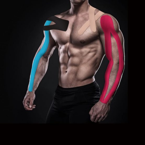 Kinesiology Tape Relieve Muscle Soreness and Strain Shoulders Wrists Knees Ankles Elastic Waterproof Good Air Permeaability Hypoallergenic 5cm*5m Black by SOONGO - Image 2