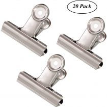 Large Metal Hinge Clips, Coideal 20 Pack 2 Inch Silver Bulldog Paper Clip Clamp/Money File Binder Clips for Pictures, Photos, Home Office Supplies