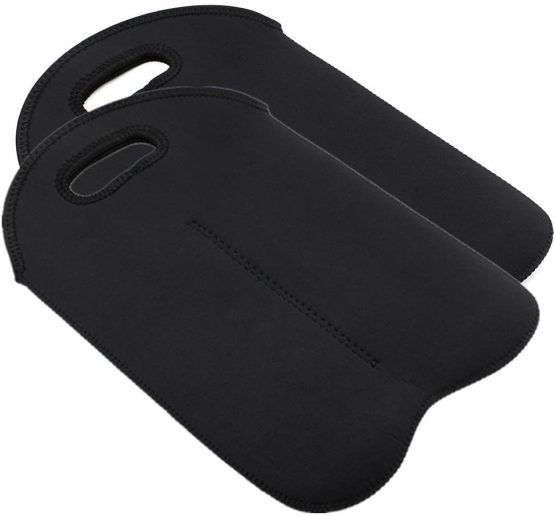 BTSKY 2 Pair Double-Bottle Insulated Neoprene Wine Champagne Bottle Tote Carrier Beer Water Cans Bottle Drinks Carrying Bag Black - Image 3