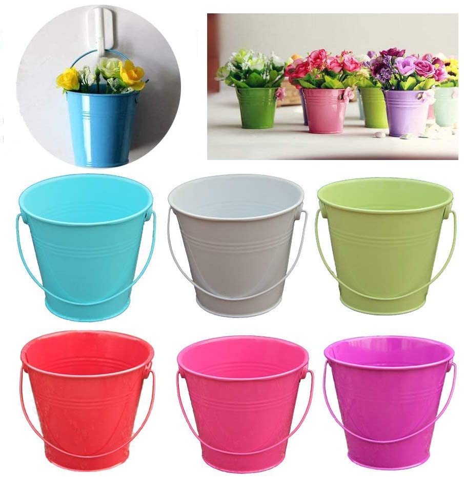 Dproptel 2-in-1 Portable Flower Pots + Sand bucket, Iron Hanging Flower Pots