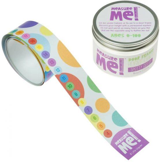 Measure Me! Roll-up Door Frame Baby Height Chart for Children - Spotty Dotty